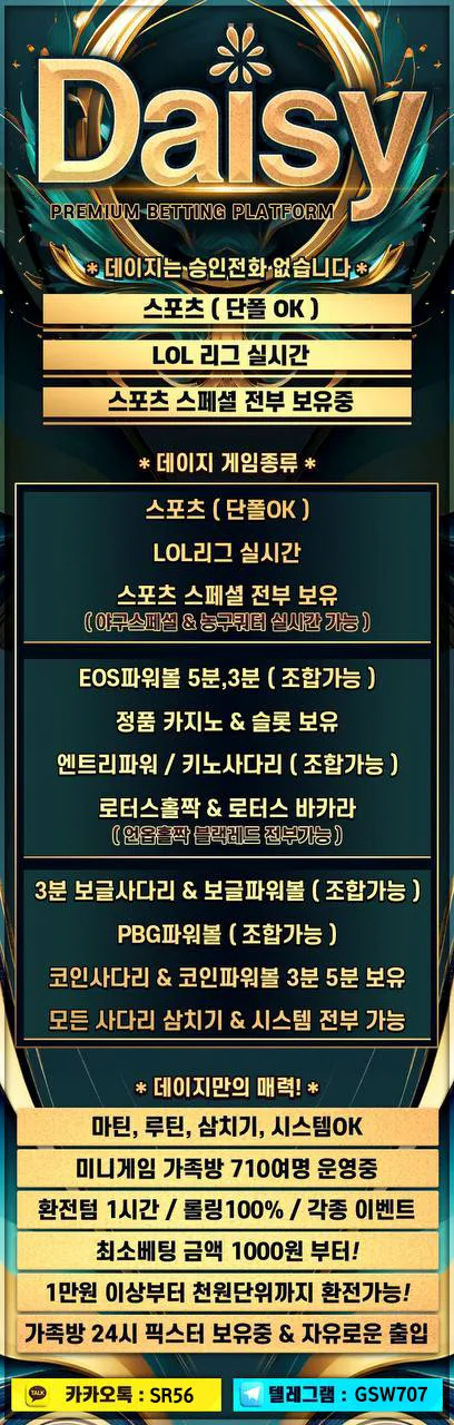 ❤️❤️❤️첫5% 매5% 페이백5% 스포츠&미니게임 최대혜택 10년차 무사고 데이지❤️❤️❤️